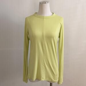 Uniqlo Alexander Wang Shirt Womens Medium Yellow Long Sleeve Heattech Crewneck